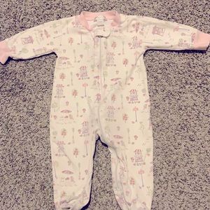Kissy kissy footed onesie zipper 3 to 6 months